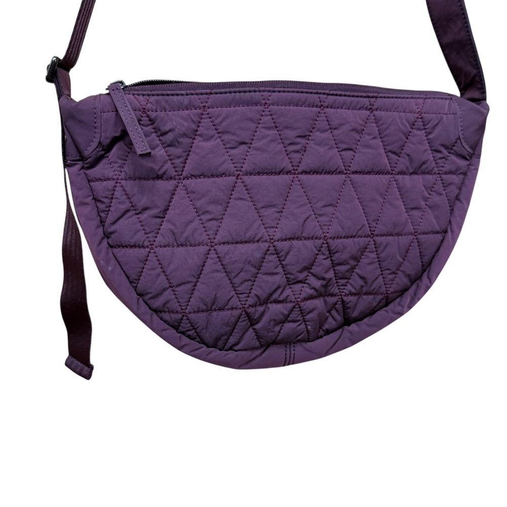 Athleta Deep Purple Quilted Crossbody Bag Like New - Picture 4 of 9